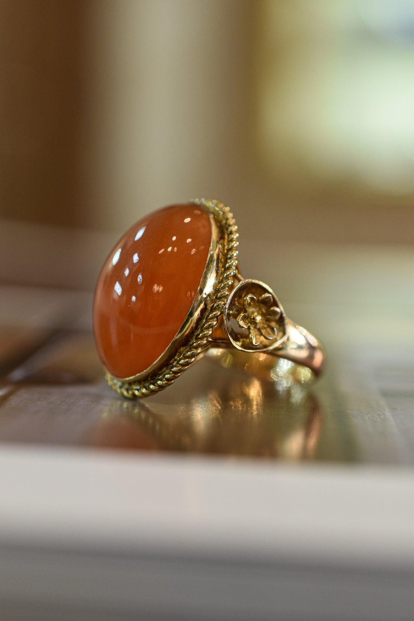 Gold deals carnelian ring