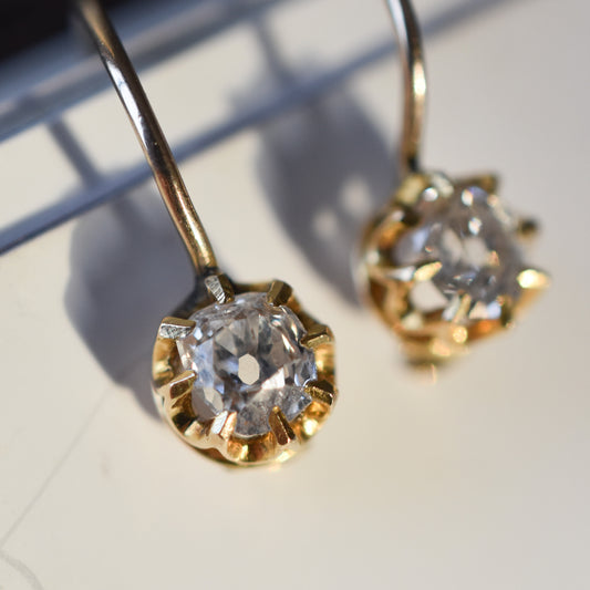 Antique Victorian Diamond Drop Earrings